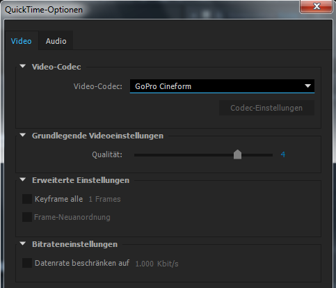 quicktime codec for after effects